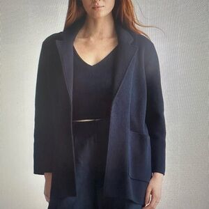 Quince 100 % Organic Cotton Knit navy Blazer